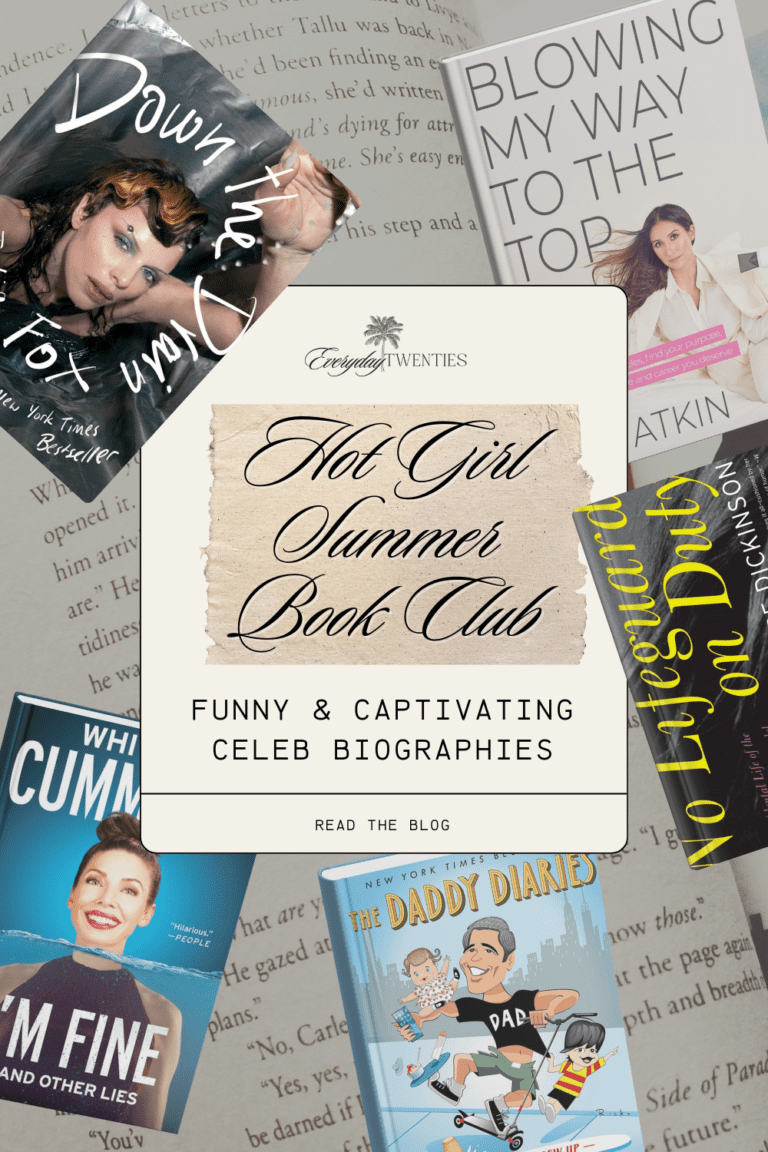 1050x700 image of Hot Girl SUMMER Book Club cover, with images of celebrity biographies